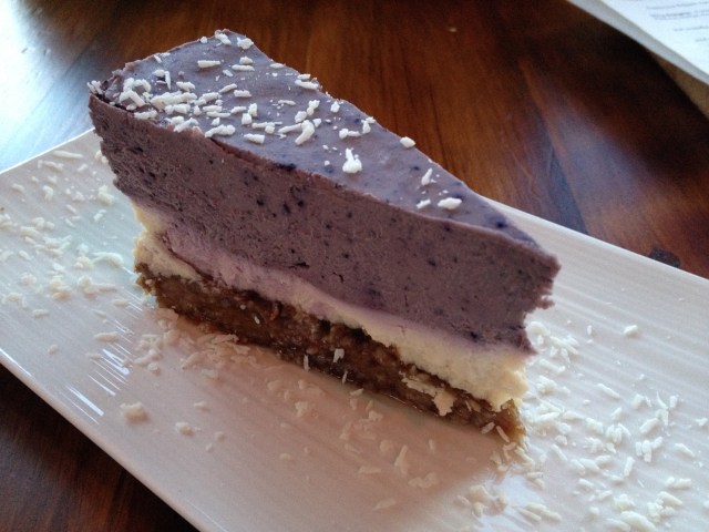 A healthy dessert? Lemon blueberry nut-cheese cake... it was very delicious